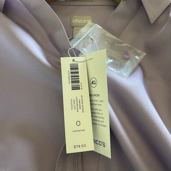 Chicos Long Sleeve Purple Button Up - Picture 3 of 3